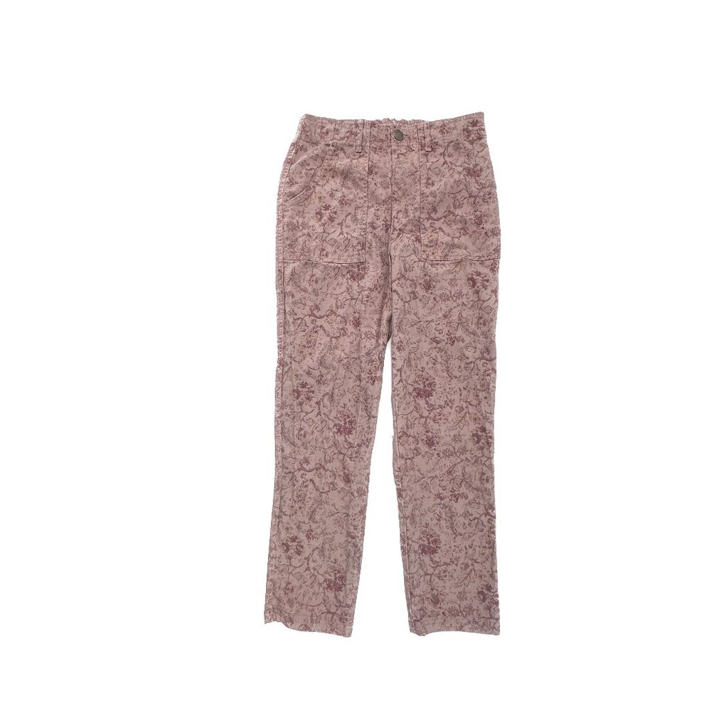 Knox Rose Back Elastic Straight Leg Women's size S Small Dusty Pink Flowers Jean